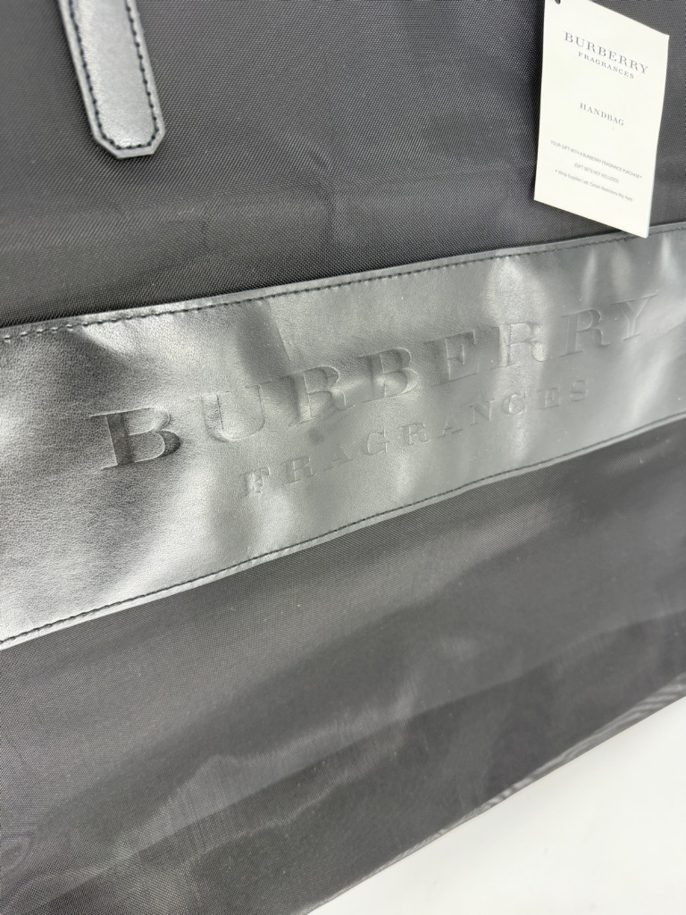 New Burberry Fragrance Mesh Nylon Black Large Handbag - Picture 6 of 7